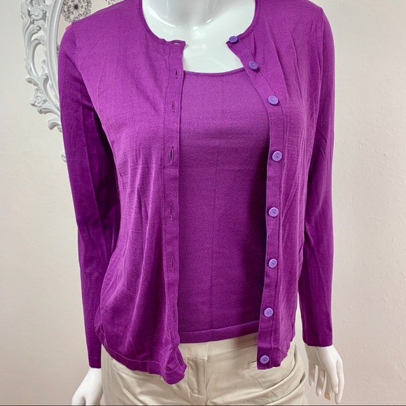 Doncaster Tops - Doncaster Collection /100% Silk Cardigan Camisole